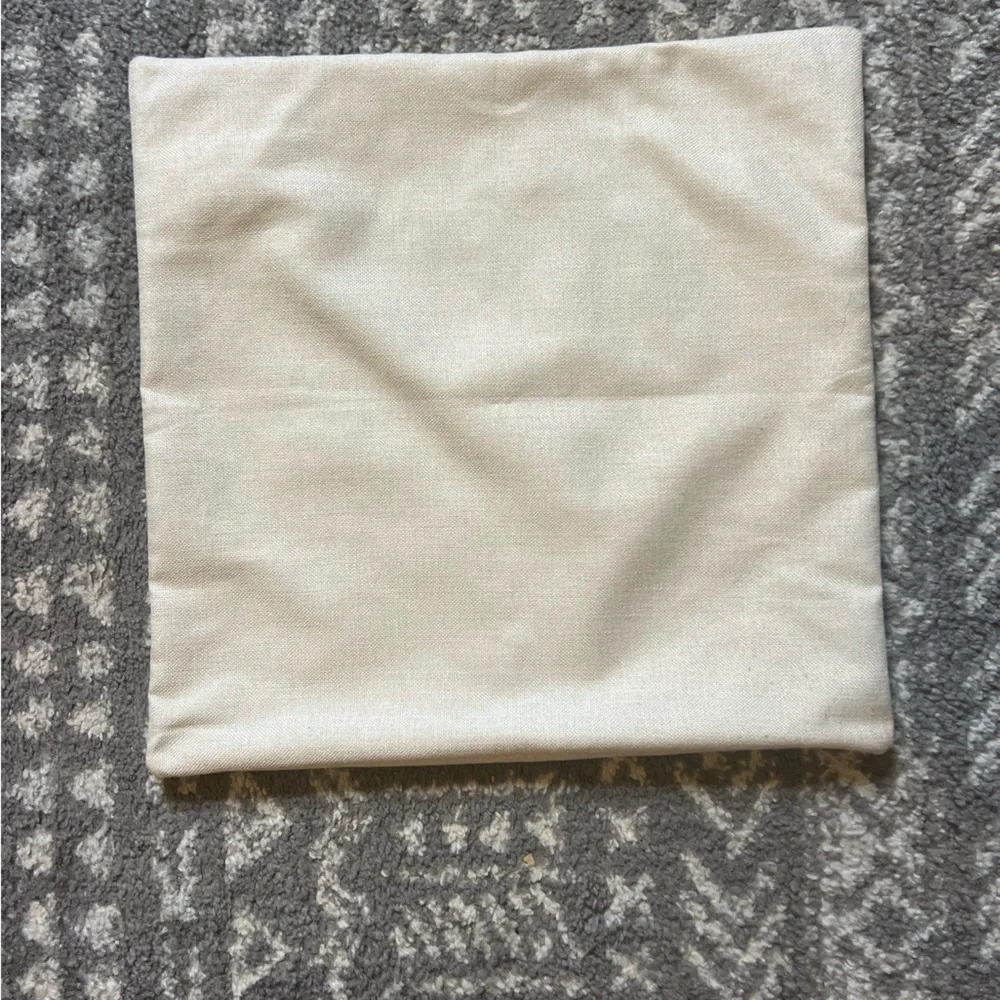 Cream Pillow Cover with Black Text